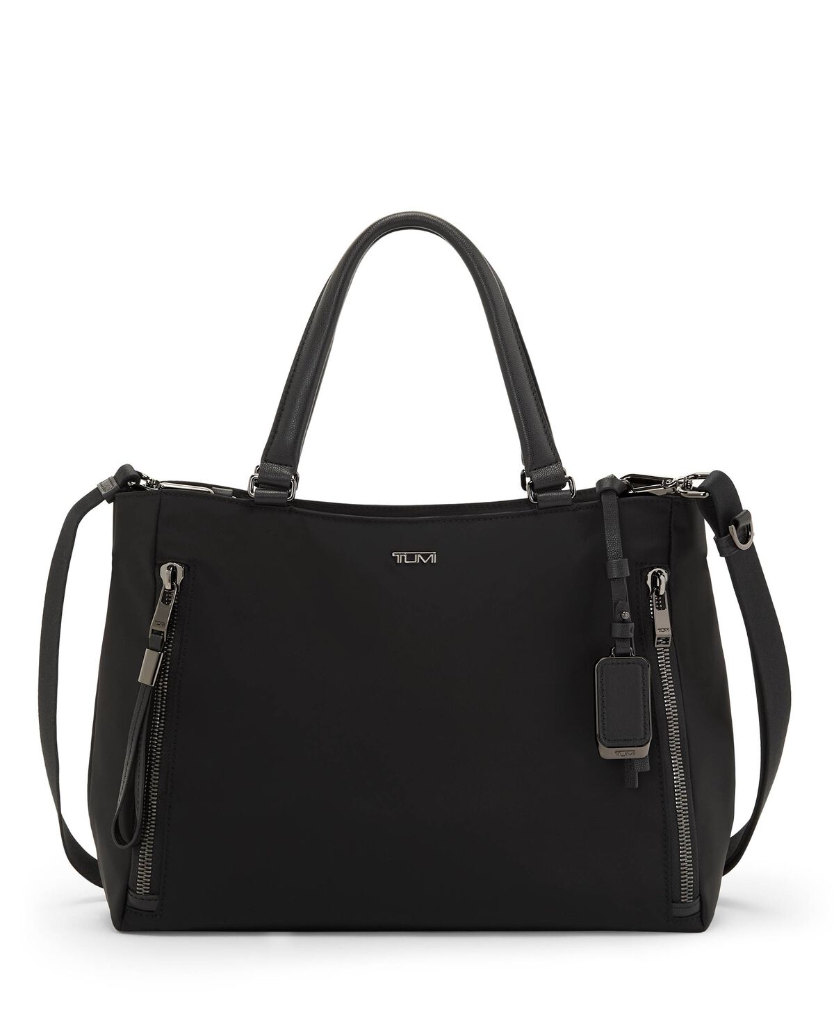 TUMI Voyageur Valetta Medium Tote Black Gunmetal front